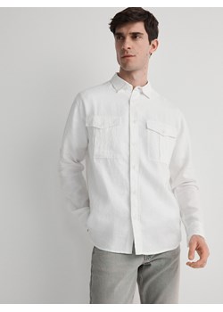 Reserved - Lniana koszula comfort fit - biały ze sklepu Reserved w kategorii Koszule męskie - zdjęcie 173615532