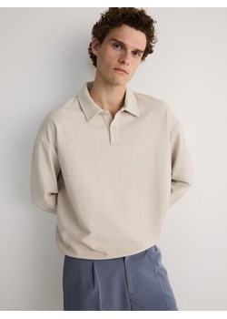 Reserved - Longsleeve polo oversize - jasnoszary ze sklepu Reserved w kategorii T-shirty męskie - zdjęcie 173615671