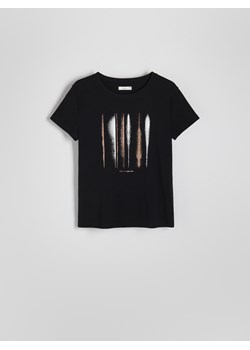 Reserved - T-shirt z nadrukiem - czarny ze sklepu Reserved w kategorii Bluzki damskie - zdjęcie 173616871