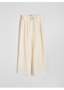 Reserved - Spodnie z wiskozą - złamana biel ze sklepu Reserved w kategorii Spodnie damskie - zdjęcie 173616971