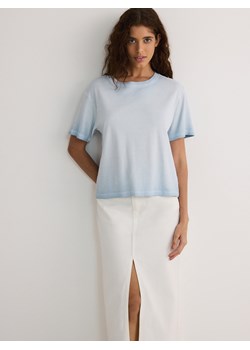 Reserved - Bawełniany t-shirt - jasnoniebieski ze sklepu Reserved w kategorii Bluzki damskie - zdjęcie 173617294