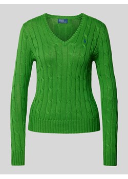 Sweter z dzianiny ze ściegiem warkoczowym model ‘KIMBERLY’ ze sklepu Peek&Cloppenburg  w kategorii Swetry damskie - zdjęcie 173618151