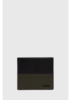 HUGO portfel skórzany męski kolor czarny 50523695 ze sklepu ANSWEAR.com w kategorii Portfele męskie - zdjęcie 173620694