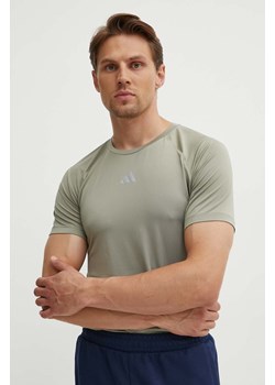 adidas Performance t-shirt treningowy Gym+ kolor beżowy gładki IR5875 ze sklepu ANSWEAR.com w kategorii T-shirty męskie - zdjęcie 173620794