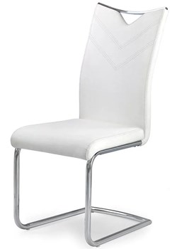 Białe minimalistyczne krzesło na płozach - Eldor ze sklepu Edinos.pl w kategorii Krzesła - zdjęcie 173621000