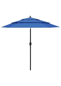 Lazurowy trzypoziomowy parasol ogrodowy - Haru ze sklepu Edinos.pl w kategorii Parasole ogrodowe - zdjęcie 173621271