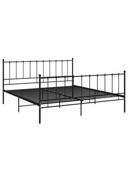 Czarne metalowe łóżko w stylu industrialnym 140x200 cm - Cesaro ze sklepu Edinos.pl w kategorii Łóżka i materace - zdjęcie 173621420