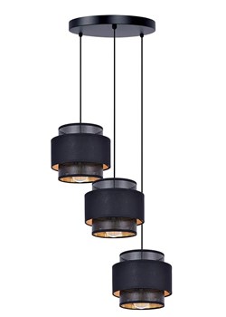 Czarna lampa wisząca z 3 abażurami nad stół - 3Y A514 N8-K68 ze sklepu Edinos.pl w kategorii Lampy wiszące - zdjęcie 173621484