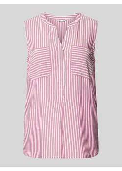 Top bluzkowy z kieszeniami na piersi w kolorze beżowym ze sklepu Peek&Cloppenburg  w kategorii Bluzki damskie - zdjęcie 173621974