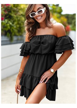 Rozkloszowana sukienka hiszpanka - MALAGA - czarna ze sklepu magmac.pl w kategorii Sukienki - zdjęcie 173622872
