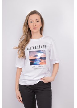 t-shirt damski armani exchange 3dyt24 yj3rz biały ze sklepu Royal Shop w kategorii Bluzki damskie - zdjęcie 173623372