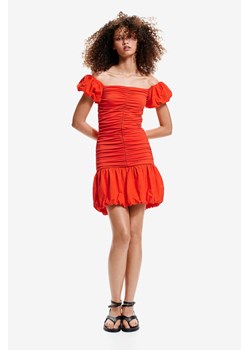 H & M - Sukienka bombka z odkrytymi ramionami - Pomarańczowy ze sklepu H&M w kategorii Sukienki - zdjęcie 173624721