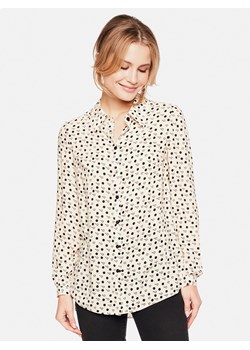 Beżowa koszula damska w czarne kropki i serduszka L'AF River ze sklepu Eye For Fashion w kategorii Koszule damskie - zdjęcie 173627644