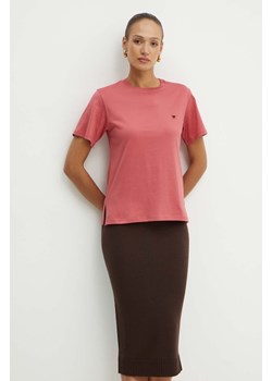 Weekend Max Mara t-shirt bawełniany damski kolor różowy 2425976021600 ze sklepu ANSWEAR.com w kategorii Bluzki damskie - zdjęcie 173628450