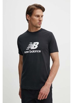 New Balance t-shirt bawełniany Sport Essentials męski kolor czarny z nadrukiem MT41502BK ze sklepu ANSWEAR.com w kategorii T-shirty męskie - zdjęcie 173628511