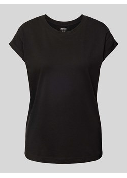 T-shirt z prążkowanym okrągłym dekoltem ze sklepu Peek&Cloppenburg  w kategorii Bluzki damskie - zdjęcie 173629251