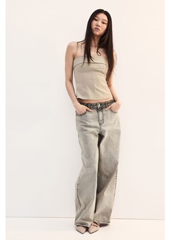 H & M - Baggy Regular Jeans - Beżowy ze sklepu H&M w kategorii Jeansy damskie - zdjęcie 173629782