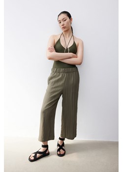 H & M - Spodnie culottes bez zapięcia - Zielony ze sklepu H&M w kategorii Spodnie damskie - zdjęcie 173629904
