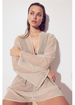 H & M - Dzianinowa tunika - Beżowy ze sklepu H&M w kategorii Bluzki damskie - zdjęcie 173629960