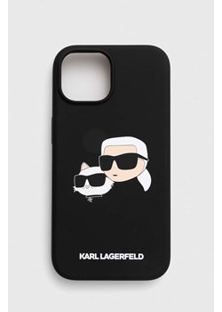 Karl Lagerfeld etui na telefon iPhone 15 / 14 / 13 6.1 kolor czarny KLHMP15SSKCHPPLK ze sklepu ANSWEAR.com w kategorii Etui - zdjęcie 173632371