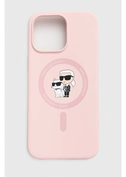 Karl Lagerfeld etui na telefon iPhone 15 Pro Max 6.7 kolor różowy KLHMP15XSCMKCRHP ze sklepu ANSWEAR.com w kategorii Etui - zdjęcie 173632373