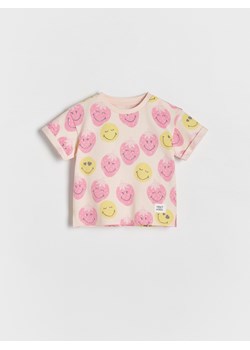 Reserved - Wzorzysty t-shirt SmileyWorld® - wielobarwny ze sklepu Reserved w kategorii Koszulki niemowlęce - zdjęcie 173634974