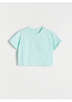 Reserved - Bawełniany t-shirt - turkusowy ze sklepu Reserved w kategorii Koszulki niemowlęce - zdjęcie 173634993