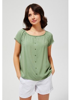 Bluzka koszulowa z ozdobnymi rękawami ze sklepu Moodo.pl w kategorii Bluzki damskie - zdjęcie 173635500