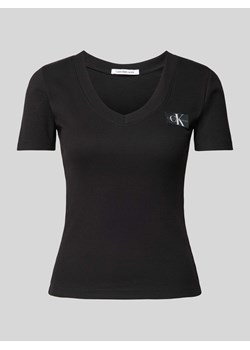 T-shirt z efektem prążkowania ze sklepu Peek&Cloppenburg  w kategorii Bluzki damskie - zdjęcie 173636562