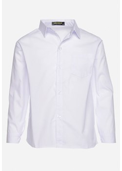 Biała Klasyczna Elegancka Koszula z Bawełny Sasea ze sklepu Born2be Odzież w kategorii Koszule chłopięce - zdjęcie 173637713