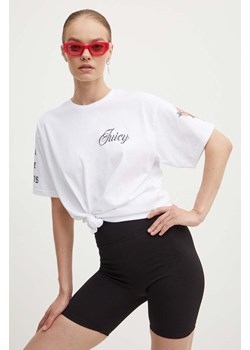 Juicy Couture t-shirt bawełniany ROSE UNISEX T-SHIRT damski kolor biały JCBCT224804 ze sklepu ANSWEAR.com w kategorii Bluzki damskie - zdjęcie 173638051