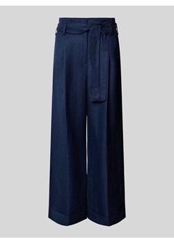 Spodnie o kroju regular fit z wiązanym paskiem ze sklepu Peek&Cloppenburg  w kategorii Spodnie damskie - zdjęcie 173638430