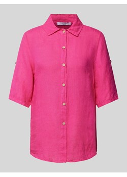 Bluzka lniana z rękawem o dł. 1/2 model ‘Si44a’ ze sklepu Peek&Cloppenburg  w kategorii Koszule damskie - zdjęcie 173638552
