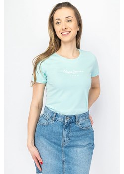 t-shirt damski pepe jeans pl505202 turkusowy ze sklepu Royal Shop w kategorii Bluzki damskie - zdjęcie 173639453