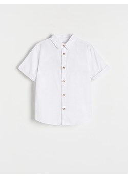 Reserved - Koszula z lnem - biały ze sklepu Reserved w kategorii Koszule chłopięce - zdjęcie 173639603
