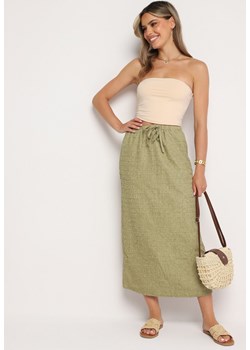 Zielona Spódnica Maxi z Gumką w Pasie Persa ze sklepu Born2be Odzież w kategorii Spódnice - zdjęcie 173641091