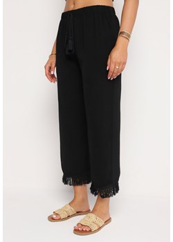 Czarne Spodnie z Szerokimi Nogawkami i Gumką w Pasie Ilifea ze sklepu Born2be Odzież w kategorii Spodnie damskie - zdjęcie 173641673