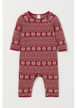 H & M - Dzianinowy kombinezon - Czerwony ze sklepu H&M w kategorii Odzież dla niemowląt - zdjęcie 173641780