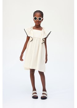 H & M - Dżersejowa sukienka z motylkowym rękawem - Beżowy ze sklepu H&M w kategorii Sukienki dziewczęce - zdjęcie 173641783