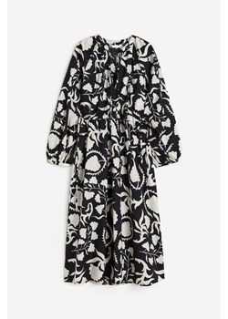 H & M - Bawełniana sukienka z wiązanym detalem - Czarny ze sklepu H&M w kategorii Sukienki - zdjęcie 173641851