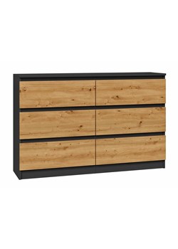 Długa komoda loft z szufladami antracyt + dąb artisan - Marea 2X 140 cm ze sklepu Edinos.pl w kategorii Komody - zdjęcie 173642984