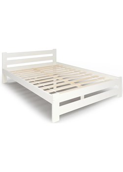 Białe Sosnowe Łóżko Małżeńskie Ze Stelażem 140X200 M8-B00 ze sklepu Edinos.pl w kategorii Łóżka i materace - zdjęcie 173643652