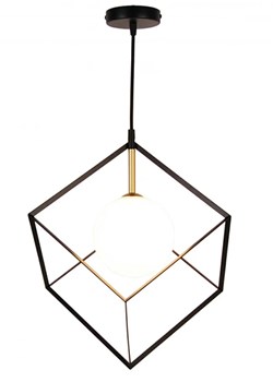 Czarno-złota lampa nowoczesna - K130-Cube ze sklepu Edinos.pl w kategorii Lampy wiszące - zdjęcie 173643742
