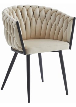 Beżowe krzesło tapicerowane kubełkowe - Avax ze sklepu Edinos.pl w kategorii Krzesła - zdjęcie 173643872