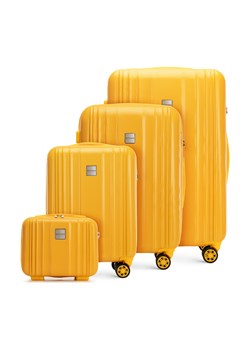 Komplet walizek z polikarbonu plaster miodu żółty ze sklepu WITTCHEN w kategorii Walizki - zdjęcie 173645650