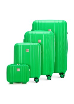 Komplet walizek z polikarbonu plaster miodu zielony ze sklepu WITTCHEN w kategorii Walizki - zdjęcie 173645651