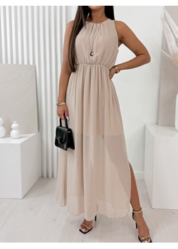 sukienka laval beżowa one size ze sklepu UBRA w kategorii Sukienki - zdjęcie 173645753