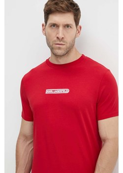 Karl Lagerfeld t-shirt męski kolor czerwony z nadrukiem 543221.755085 ze sklepu ANSWEAR.com w kategorii T-shirty męskie - zdjęcie 173646081