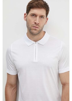 Karl Lagerfeld polo bawełniane kolor biały z aplikacją ze sklepu ANSWEAR.com w kategorii T-shirty męskie - zdjęcie 173646141