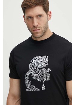 Karl Lagerfeld t-shirt bawełniany męski kolor czarny z nadrukiem 542224.755082 ze sklepu ANSWEAR.com w kategorii T-shirty męskie - zdjęcie 173646161